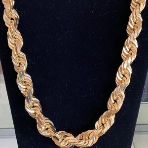 14k gold solid-18mm 24” Diamond Cut Rope Chain, 555.90 grams.